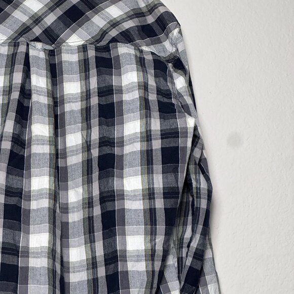 Levis Shirt Button Up Pockets Men XL White Checkered Plaid Western Rodeo Cowboy - Picture 6 of 16